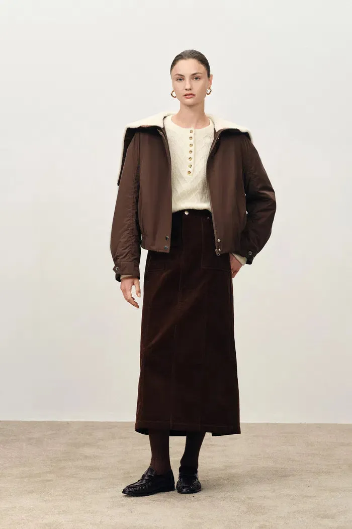 Dakota Cropped Quilted Cotton Jacket in Lightweight Blend sold by Fabrique