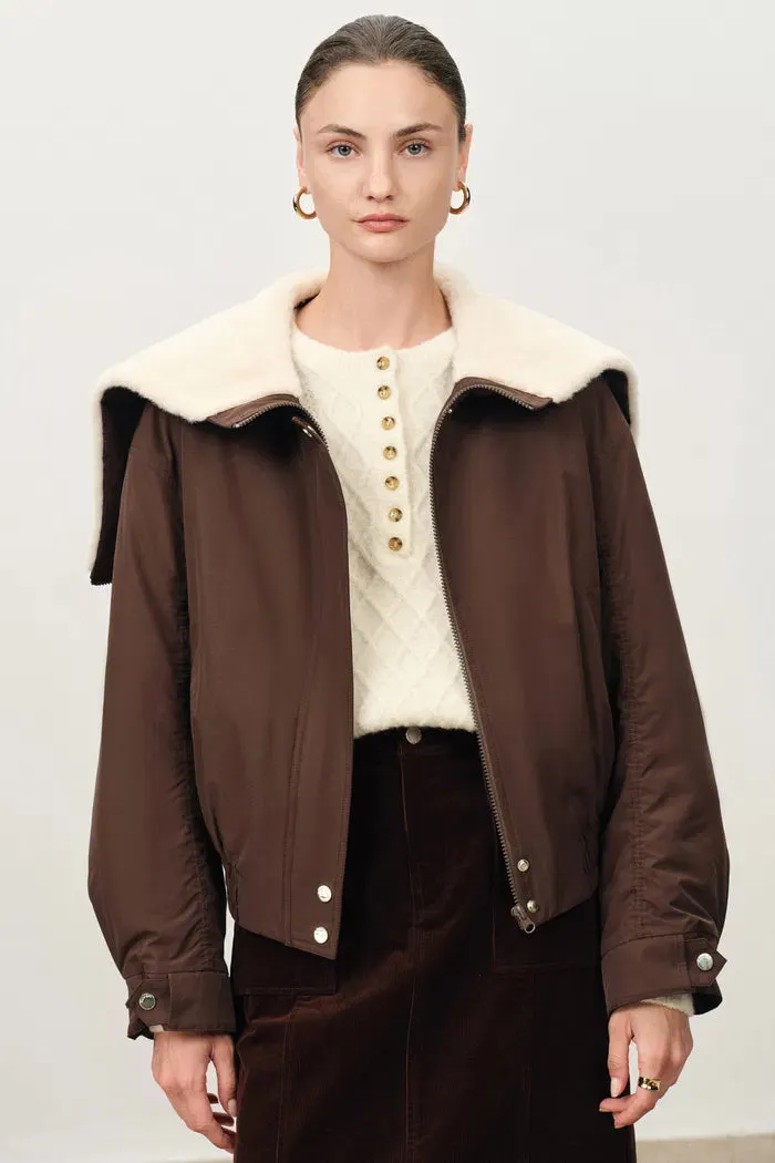 Dakota Cropped Quilted Cotton Jacket in Lightweight Blend sold by Fabrique product image thumbnail 5