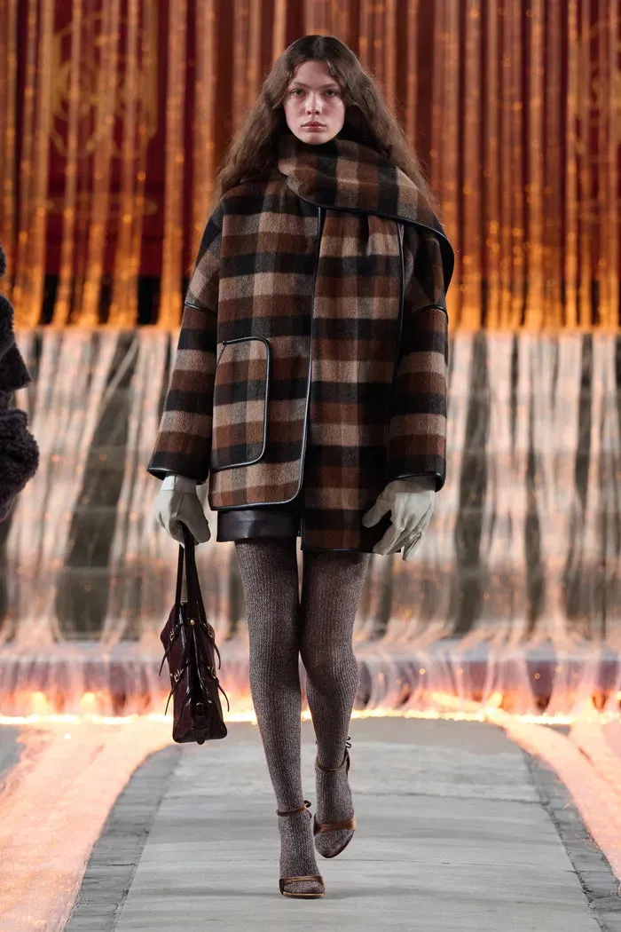 Lycoris Leather Trimmed Short Wool Coat in Merino Wool sold by Fabrique product image thumbnail 3