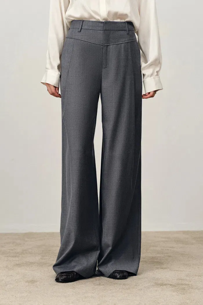 Phoebe Front V Shaped Trousers in Fine Wool Silk Blend Suiting sold by Fabrique