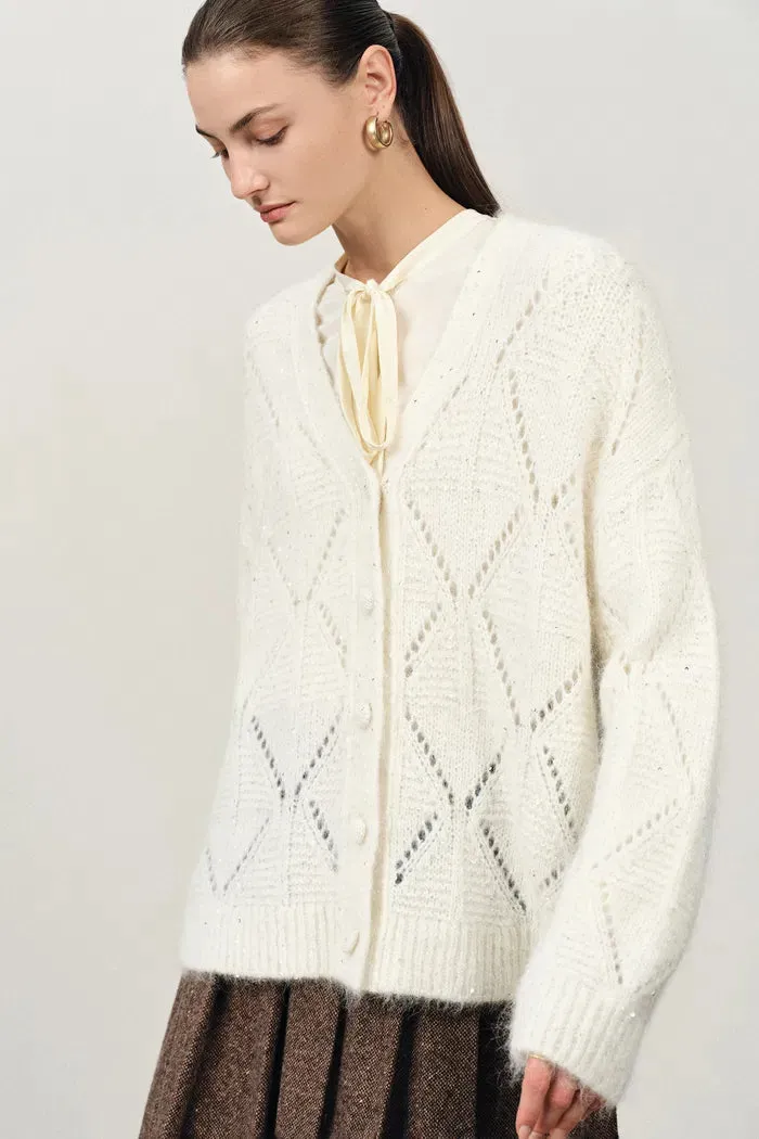 Lila Sparkling Cardigan in Alpaca Sequin Yarn sold by Fabrique product image thumbnail 5