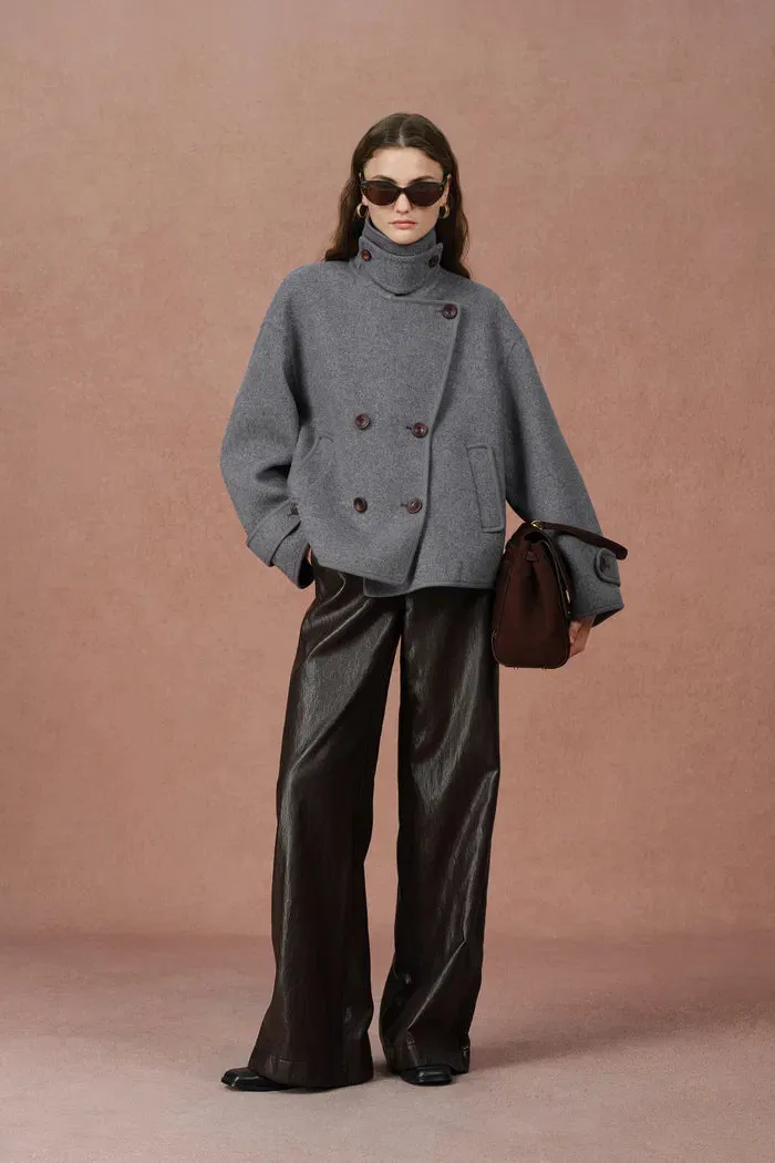 Catherine Double Faced Cabanse Coat in Merino Wool sold by Fabrique