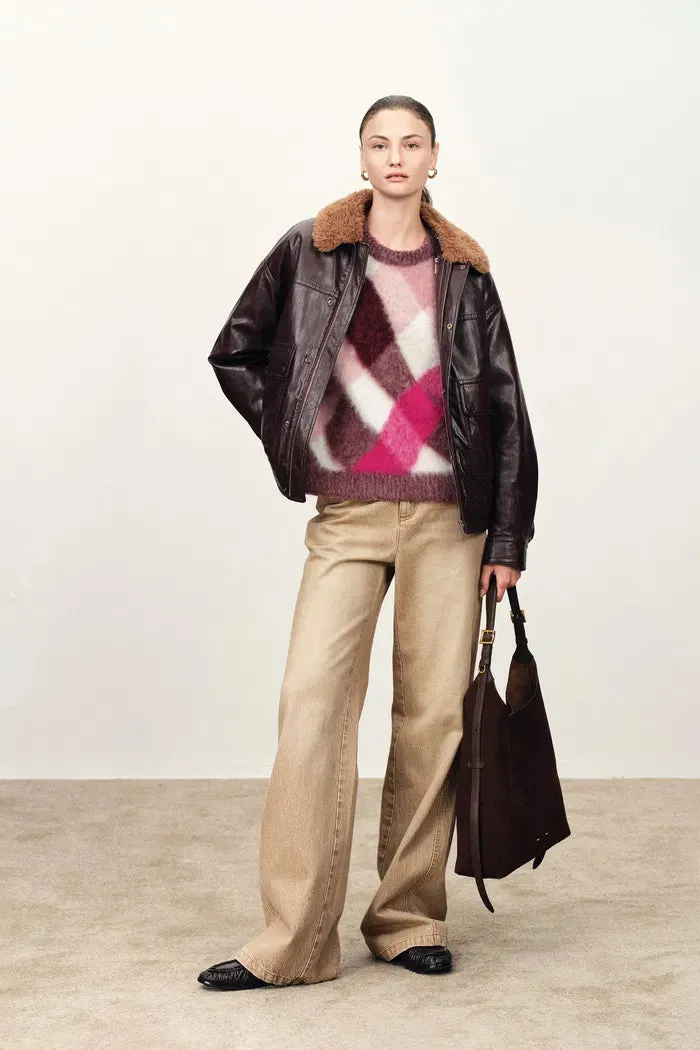 Alice Irregular Plaid Sweater in Wool Alpaca Blend sold by Fabrique product image thumbnail 5