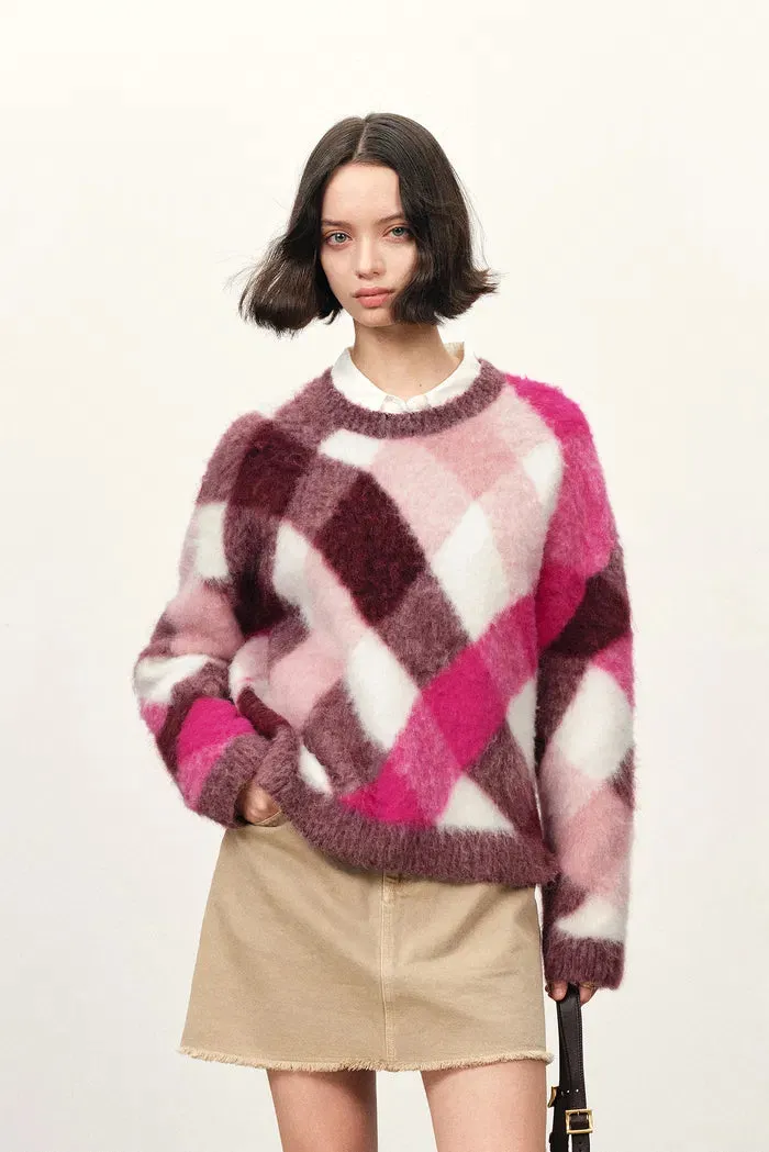 Alice Irregular Plaid Sweater in Wool Alpaca Blend sold by Fabrique product image thumbnail 2