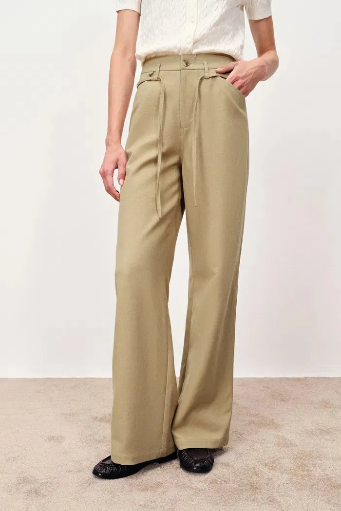 Kendall Tie Belt Trousers in Lightweight Twill Fabric sold by Fabrique product image thumbnail 4