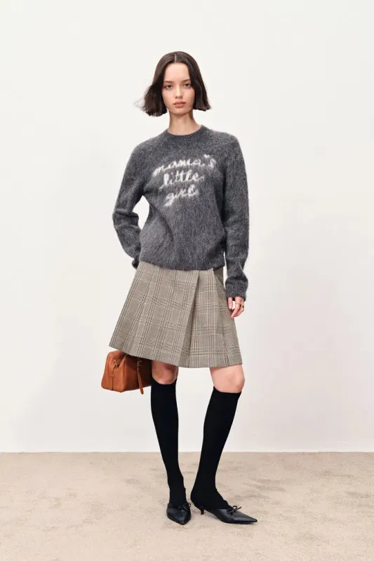 Girlie Hand Work Alphabet Sweater in Alpaca Blend sold by Fabrique