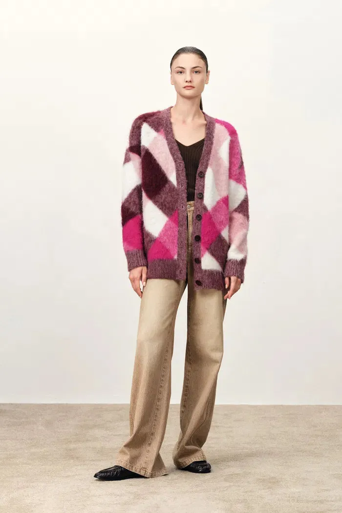 Solstice Twisted Plaid Cardigan in Wool-Alpaca Blend sold by Fabrique product image thumbnail 5