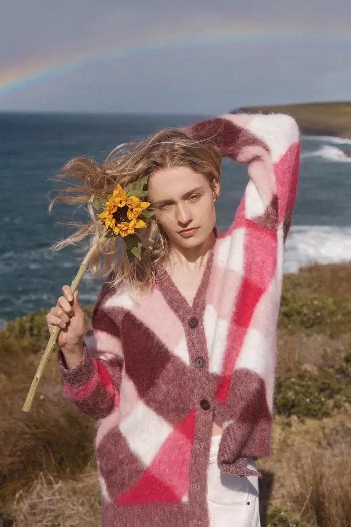 Solstice Twisted Plaid Cardigan in Wool-Alpaca Blend sold by Fabrique product image thumbnail 2