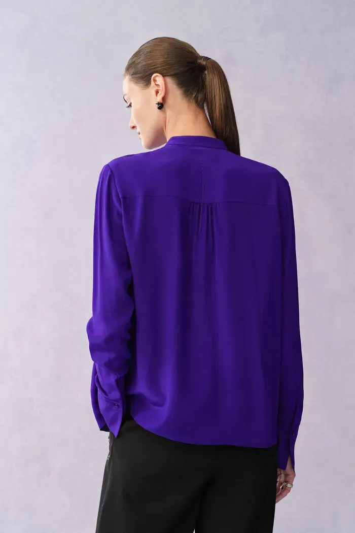 Thalia Silk Tuck Pleated Blouse in Matted Silk Crepe sold by Fabrique product image thumbnail 3