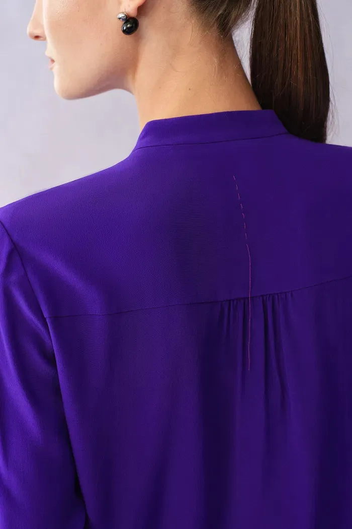 Thalia Silk Tuck Pleated Blouse in Matted Silk Crepe sold by Fabrique product image thumbnail 5