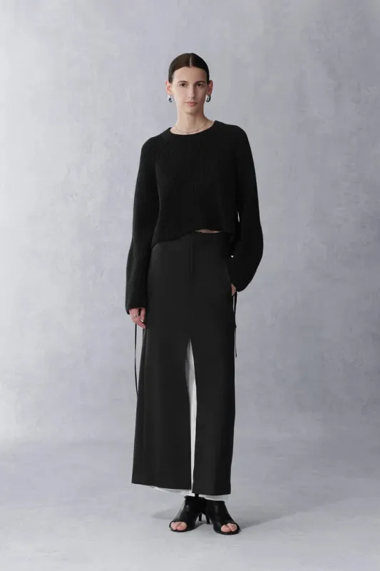 Calliope Wide Sleeves Crop Sweater in Merino Cashmere Knit sold by Fabrique