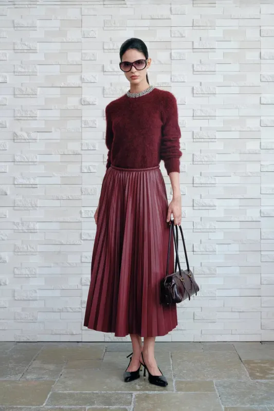 Violet Crystal Embellished Collar Sweater in Alpaca Blend sold by Fabrique