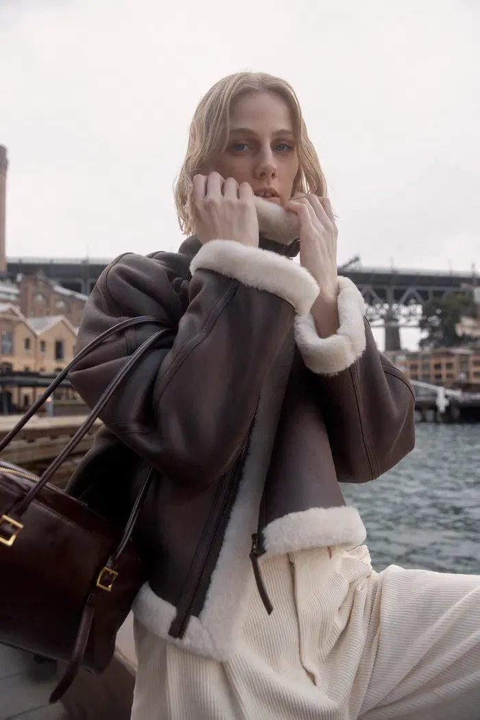 Quinn Short Jacket in Faux Shearling sold by Fabrique product image thumbnail 4