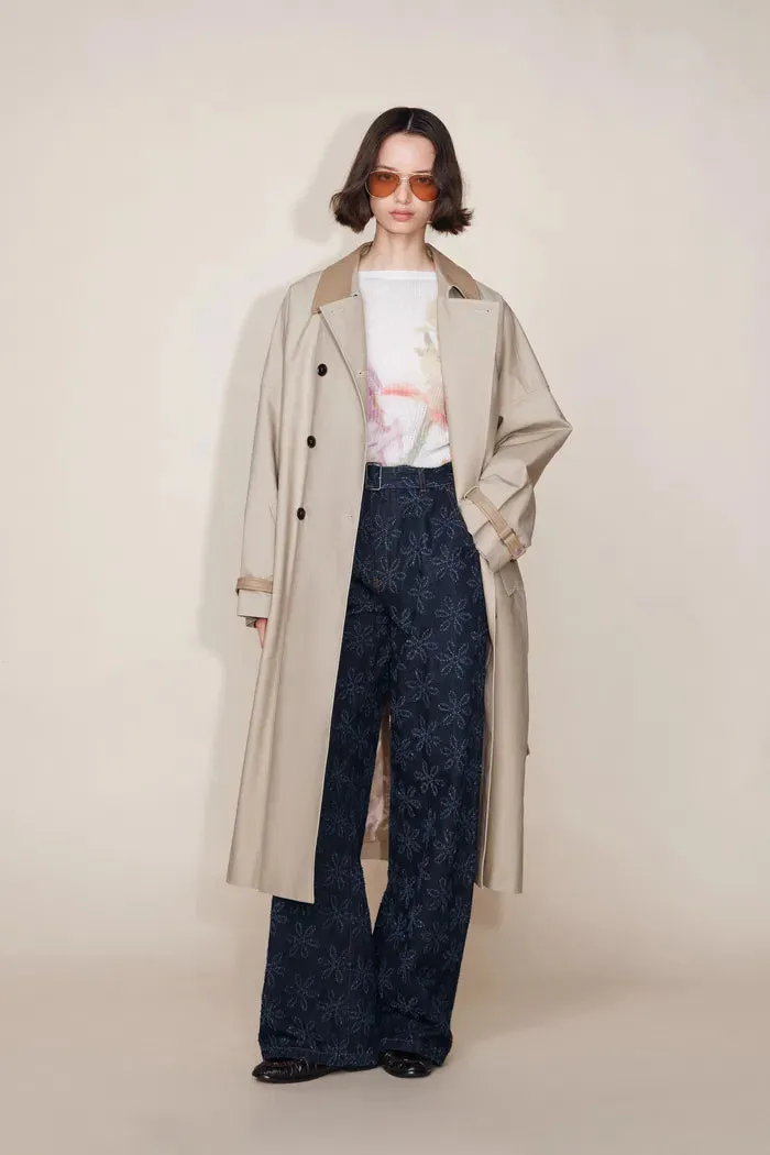 Mia Flora Straight Wide Leg Jeans in Cotton Jacquard Denim sold by Fabrique product image thumbnail 3