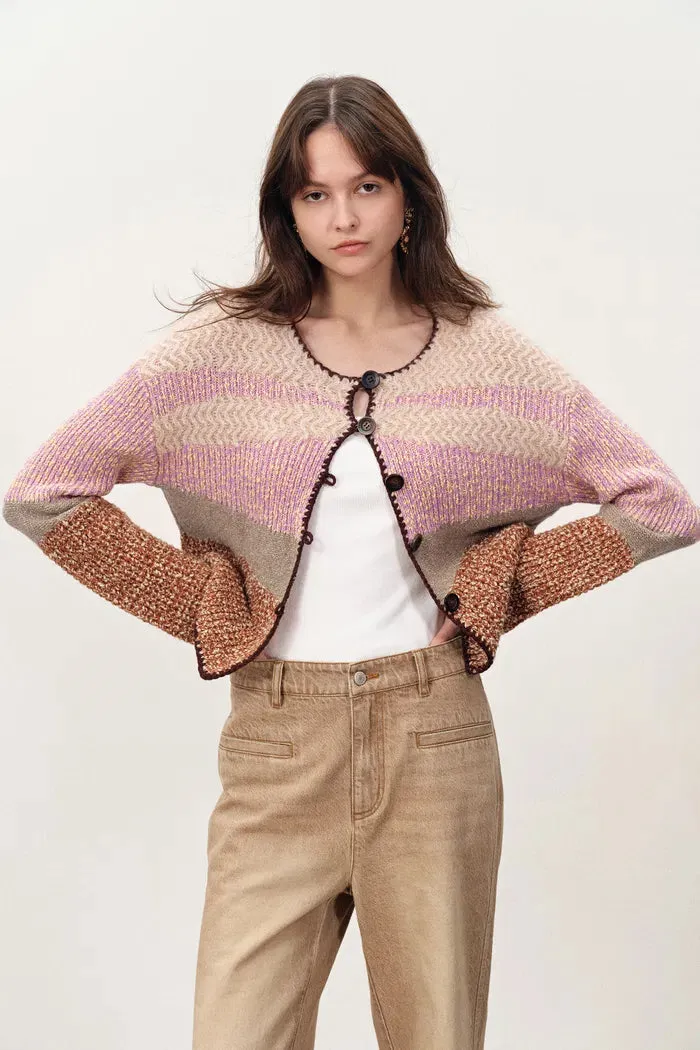 Van Buren Irregular Gradient Knit Cardigan in Merino Wool sold by Fabrique product image thumbnail 4
