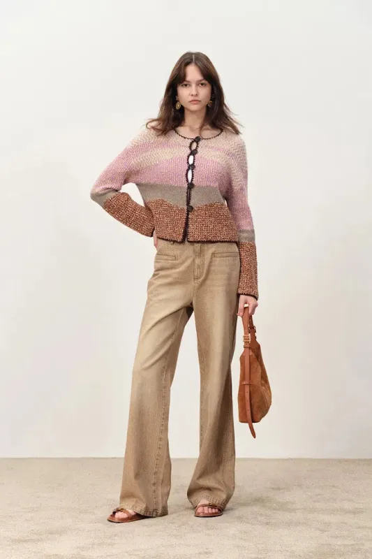 Van Buren Irregular Gradient Knit Cardigan in Merino Wool sold by Fabrique