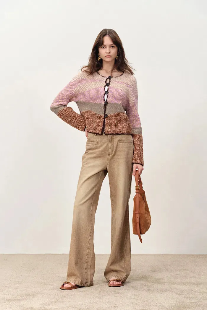 Van Buren Irregular Gradient Knit Cardigan in Merino Wool sold by Fabrique