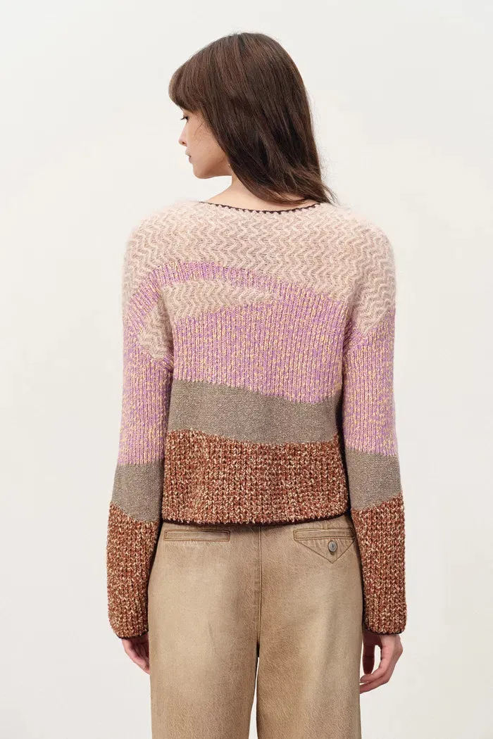 Van Buren Irregular Gradient Knit Cardigan in Merino Wool sold by Fabrique product image thumbnail 5