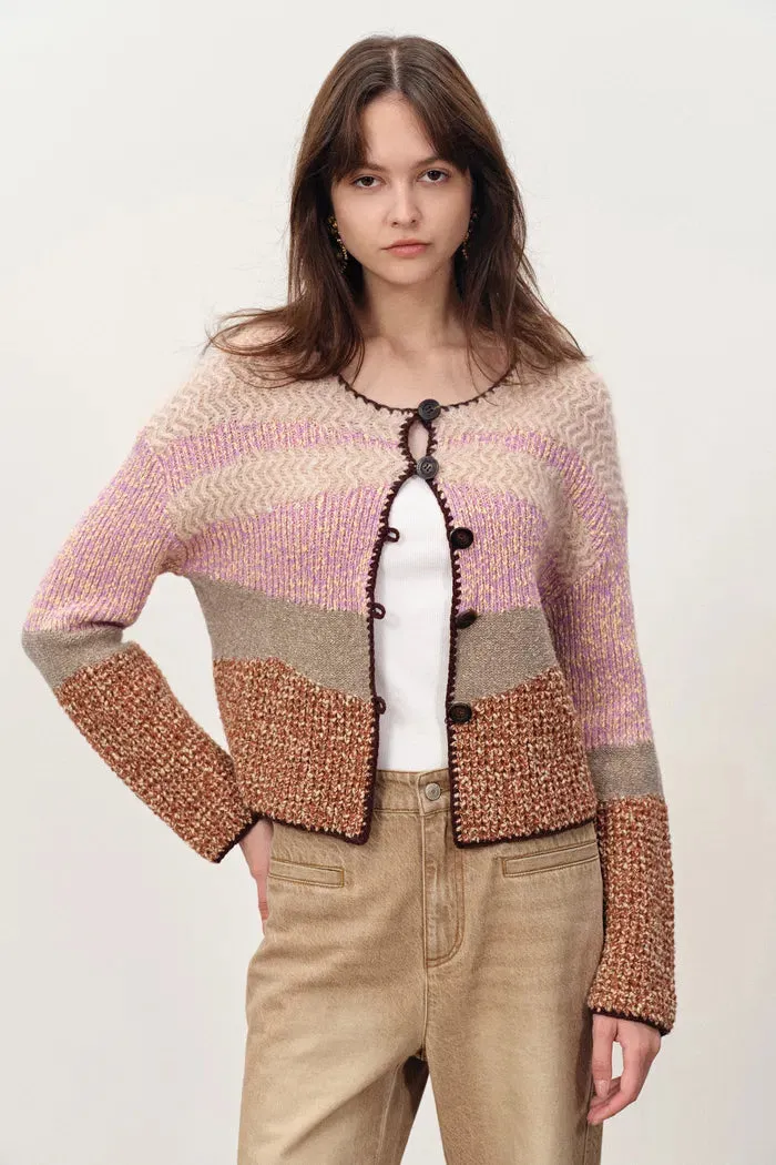 Van Buren Irregular Gradient Knit Cardigan in Merino Wool sold by Fabrique product image thumbnail 2