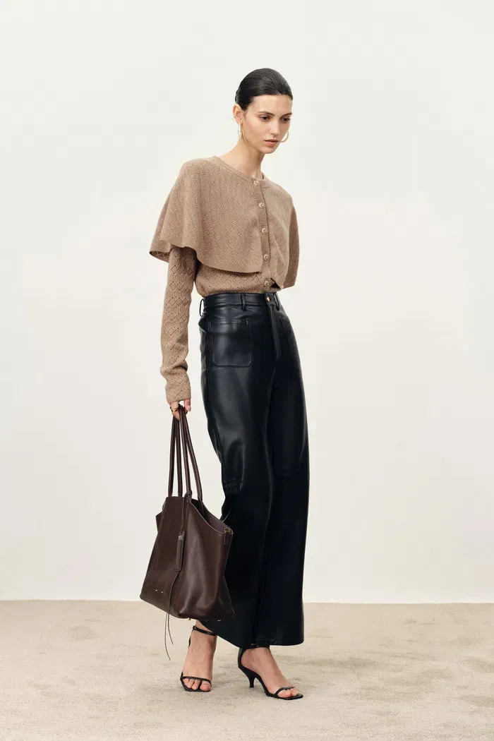 Elen Baroque Buttons Cape Style Cardigan in Wool-Cashmere Blend sold by Fabrique product image thumbnail 3