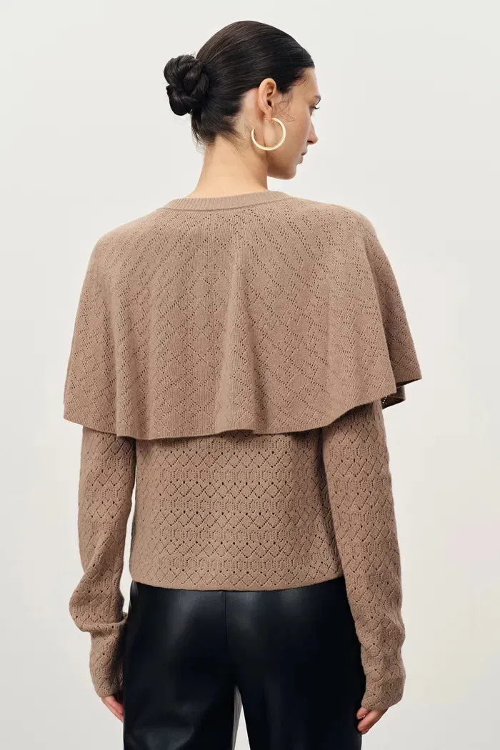 Elen Baroque Buttons Cape Style Cardigan in Wool-Cashmere Blend sold by Fabrique product image thumbnail 5