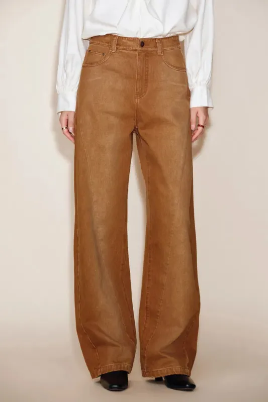 Charlotte Gradient Barrel Leg Jeans in Cotton Denim sold by Fabrique