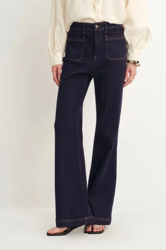 Maggie Micro Flared Jeans in Stretch Denim sold by Fabrique