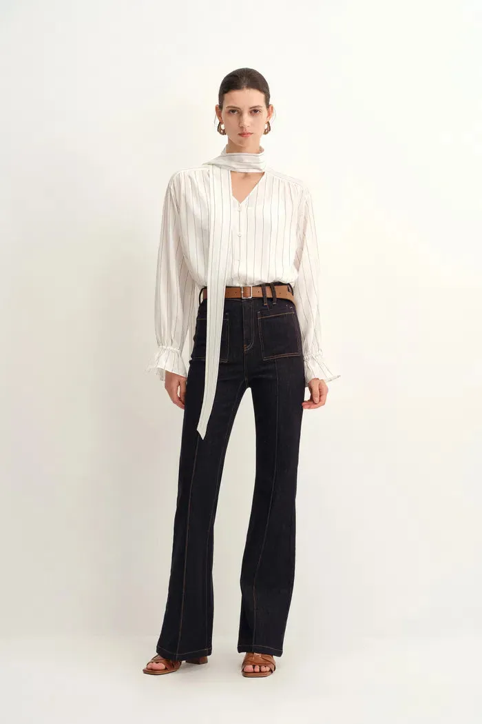 Hutton Micro Flare Bootcut Jeans in Stretch Denim sold by Fabrique product image thumbnail 2