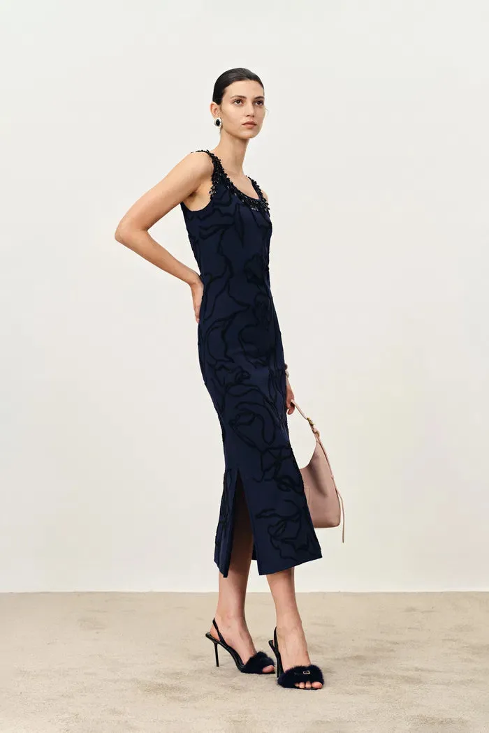 Stella Fringed Sleeveless Midi Dress in Cotton-Elite Yarn Knit sold by Fabrique product image thumbnail 3