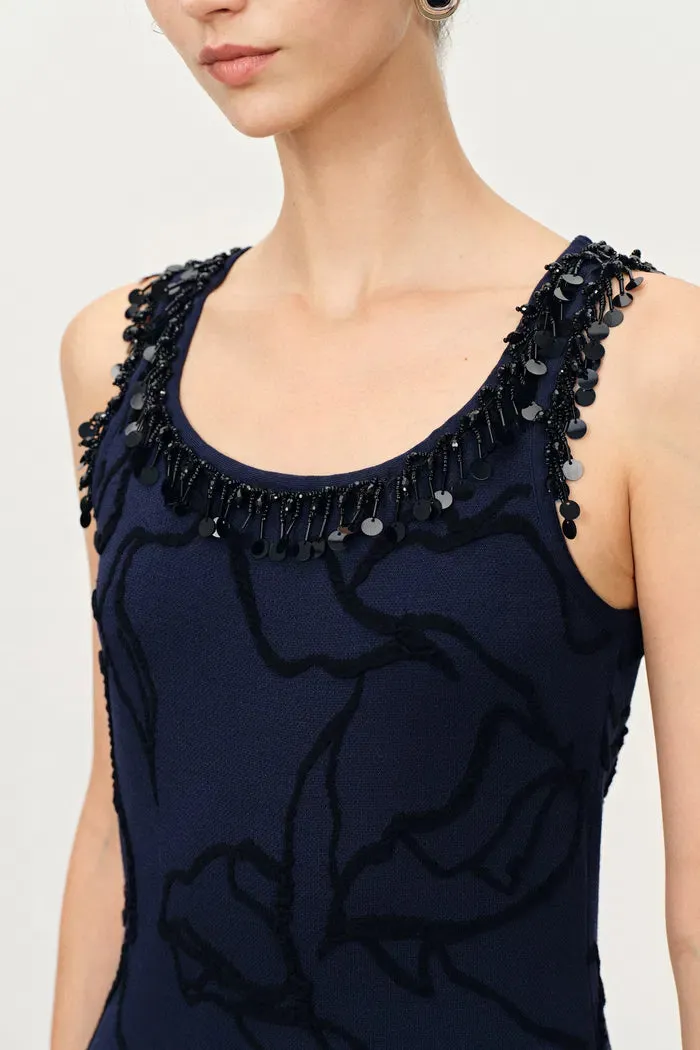 Stella Fringed Sleeveless Midi Dress in Cotton-Elite Yarn Knit sold by Fabrique product image thumbnail 5