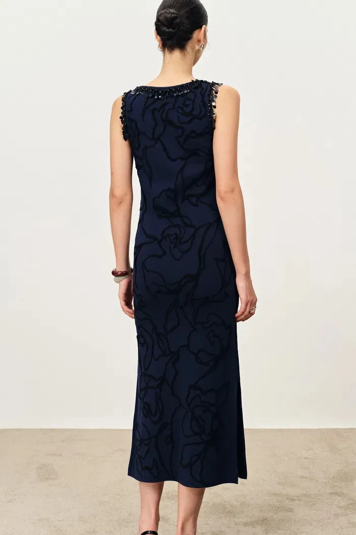 Stella Fringed Sleeveless Midi Dress in Cotton-Elite Yarn Knit sold by Fabrique product image thumbnail 2
