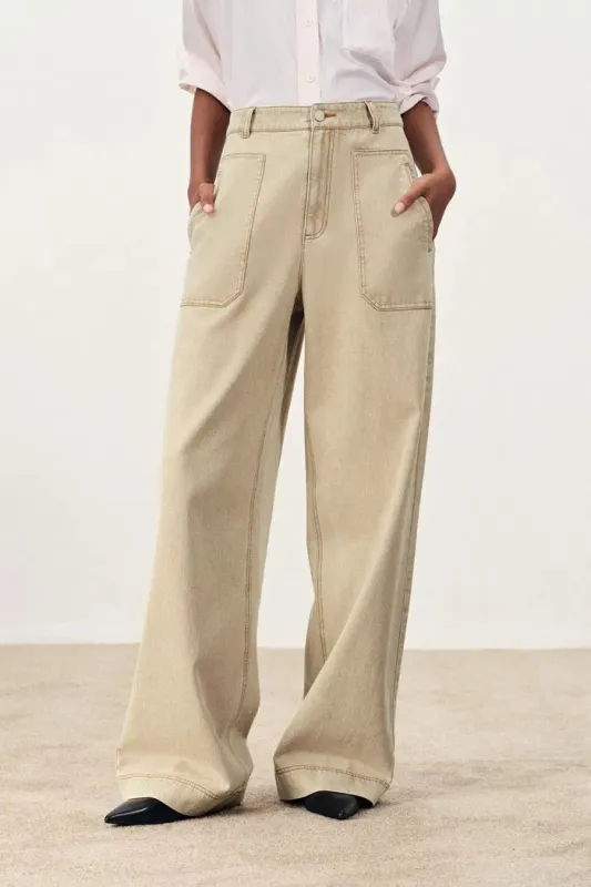 Flania Cargo Jeans in Cotton Denim sold by Fabrique