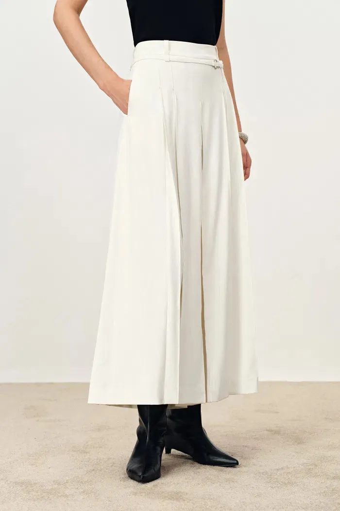 Mignon Anti Transparency Wide Leg Culottes in Lightweight Suiting sold by Fabrique