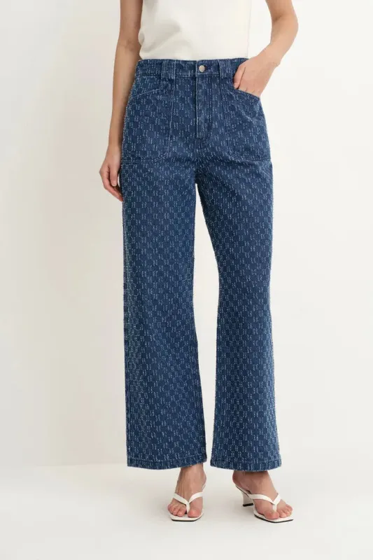 Quinn Jacquard Straight Leg Jeans in Jacquard Denim sold by Fabrique