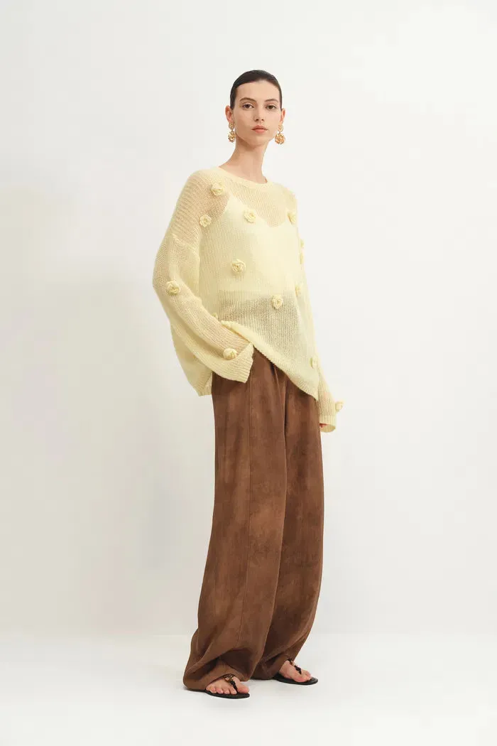 Sally Hand Crochet 3D Floral Camellia Sweater in Mohair Blend sold by Fabrique product image thumbnail 3