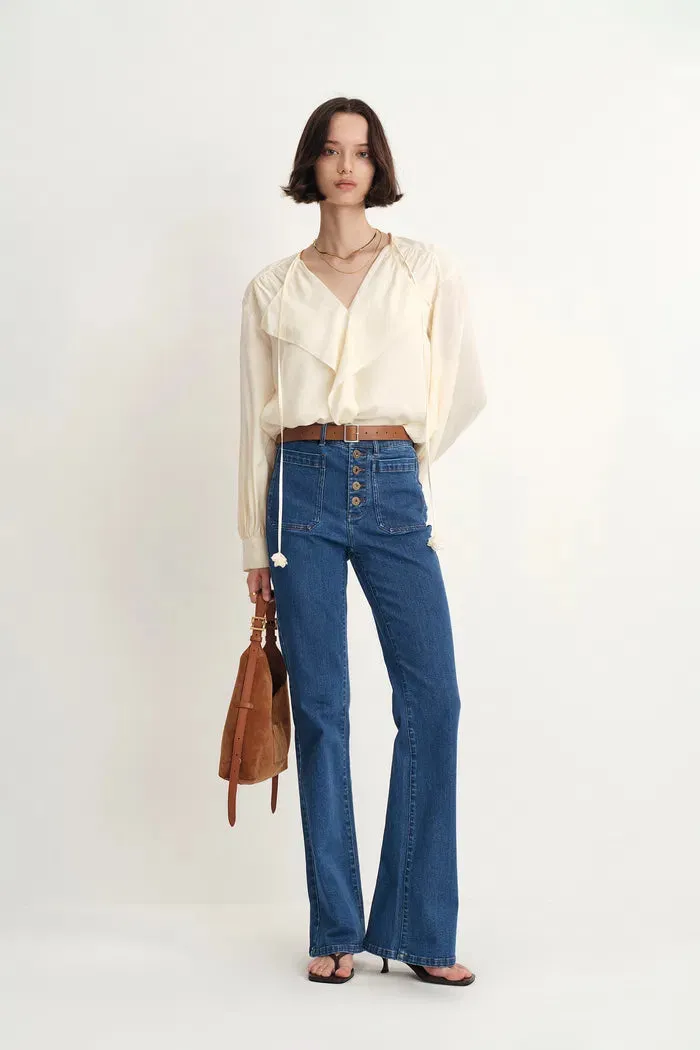 Sarah Five Button Bootcut Jeans in Stretch Denim sold by Fabrique product image thumbnail 2