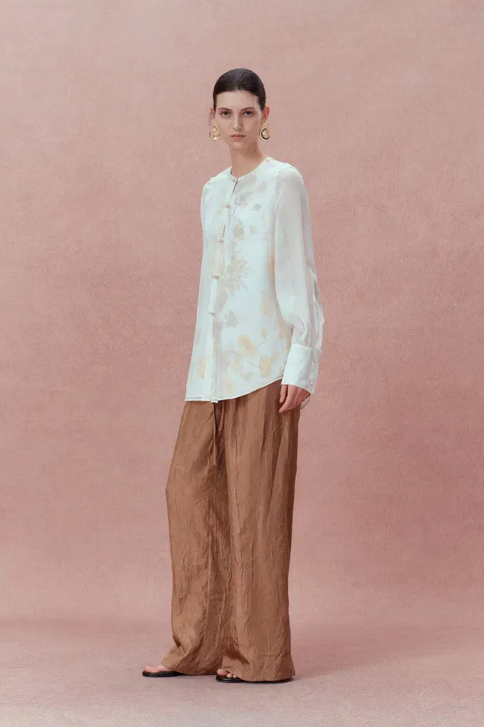 Aniyah Hand Painted Poppies Blouse in Double-Layer Silk sold by Fabrique product image thumbnail 3