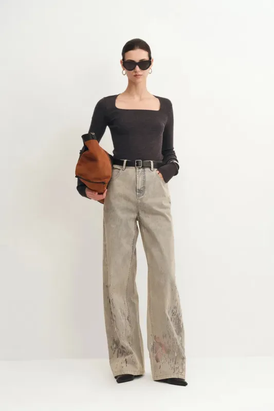 Etro Square Neck Sweater in Merino Wool Knit sold by Fabrique