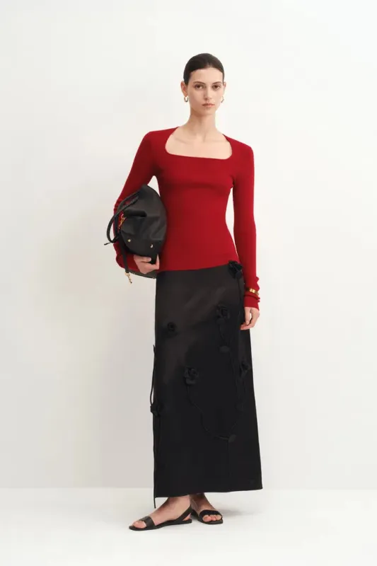 Etro Square Neck Sweater in Merino Wool Knit sold by Fabrique