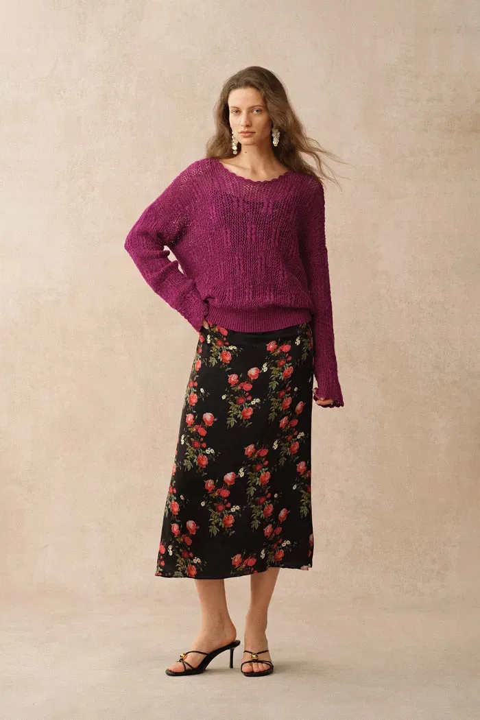 Livy Scalloped Neckline Cardigan in Textured Cotton Knit sold by Fabrique product image thumbnail 4