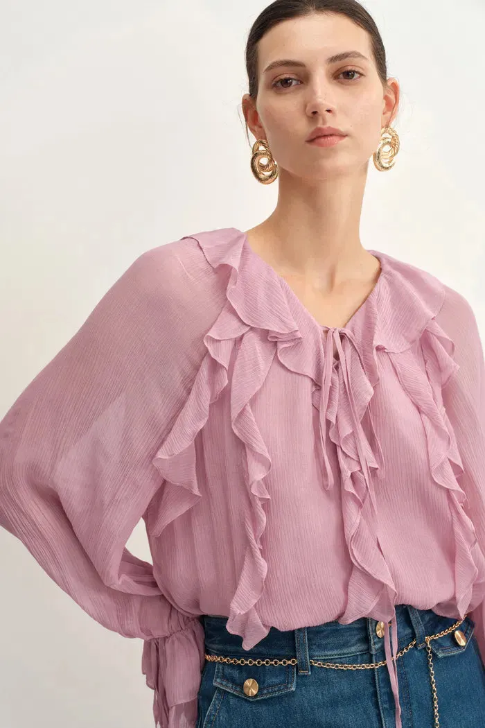 Olivia Ruffle Blouse in Silk Crepe sold by Fabrique product image thumbnail 4