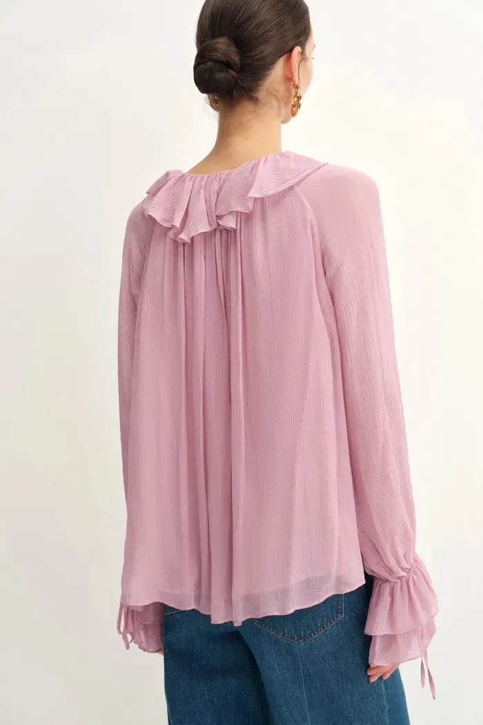 Olivia Ruffle Blouse in Silk Crepe sold by Fabrique product image thumbnail 5