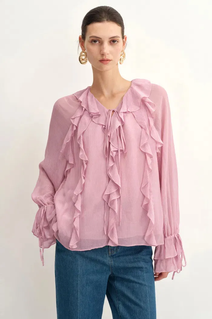 Olivia Ruffle Blouse in Silk Crepe sold by Fabrique product image thumbnail 2