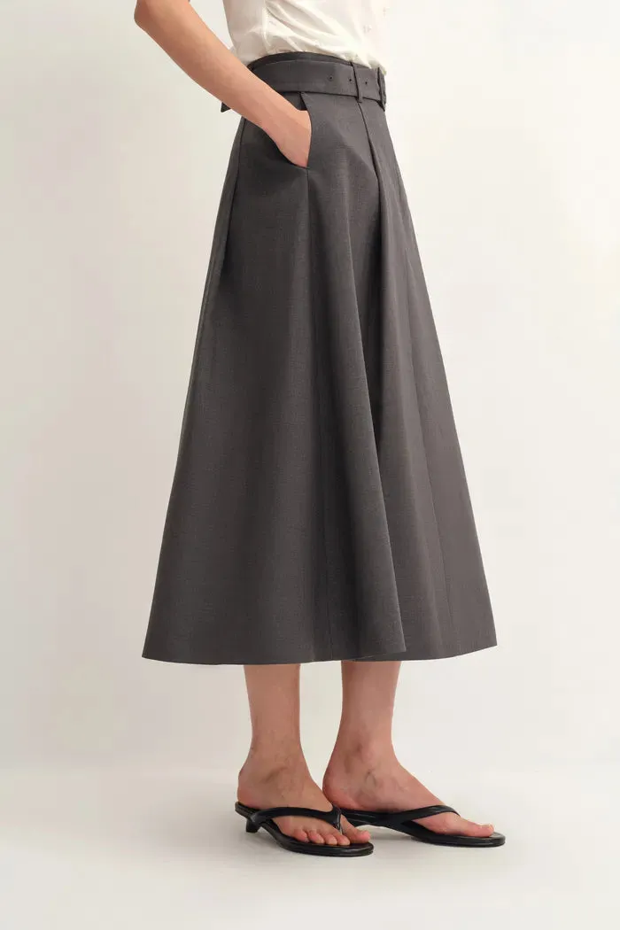 Rachel Pleated Long Skirt in Fine Wool Blend sold by Fabrique product image thumbnail 4