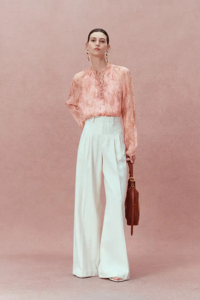 Xyla Semi Sheer Blouse in Silk Crepe with Paisley sold by Fabrique product image thumbnail 3