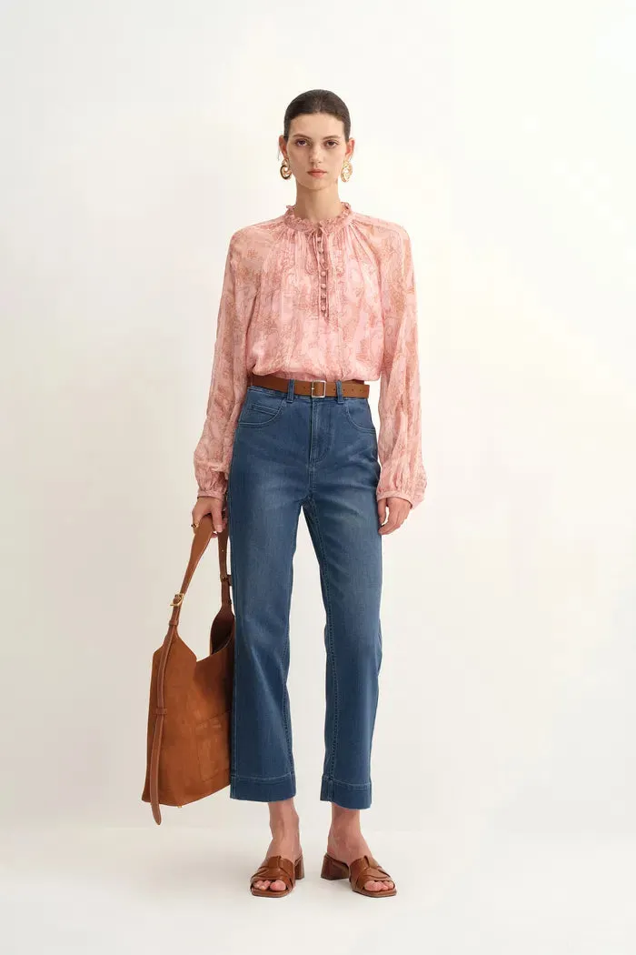 Xyla Semi Sheer Blouse in Silk Crepe with Paisley sold by Fabrique product image thumbnail 4