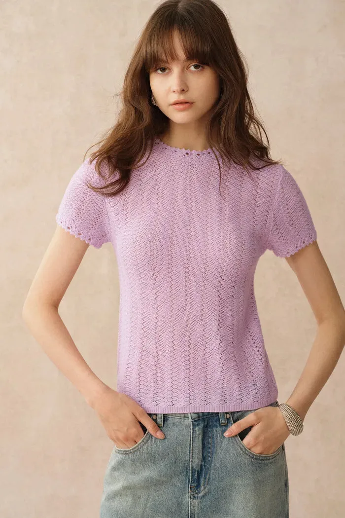 Lowell Open Knit Short Sleeve Top sold by Fabrique product image thumbnail 2