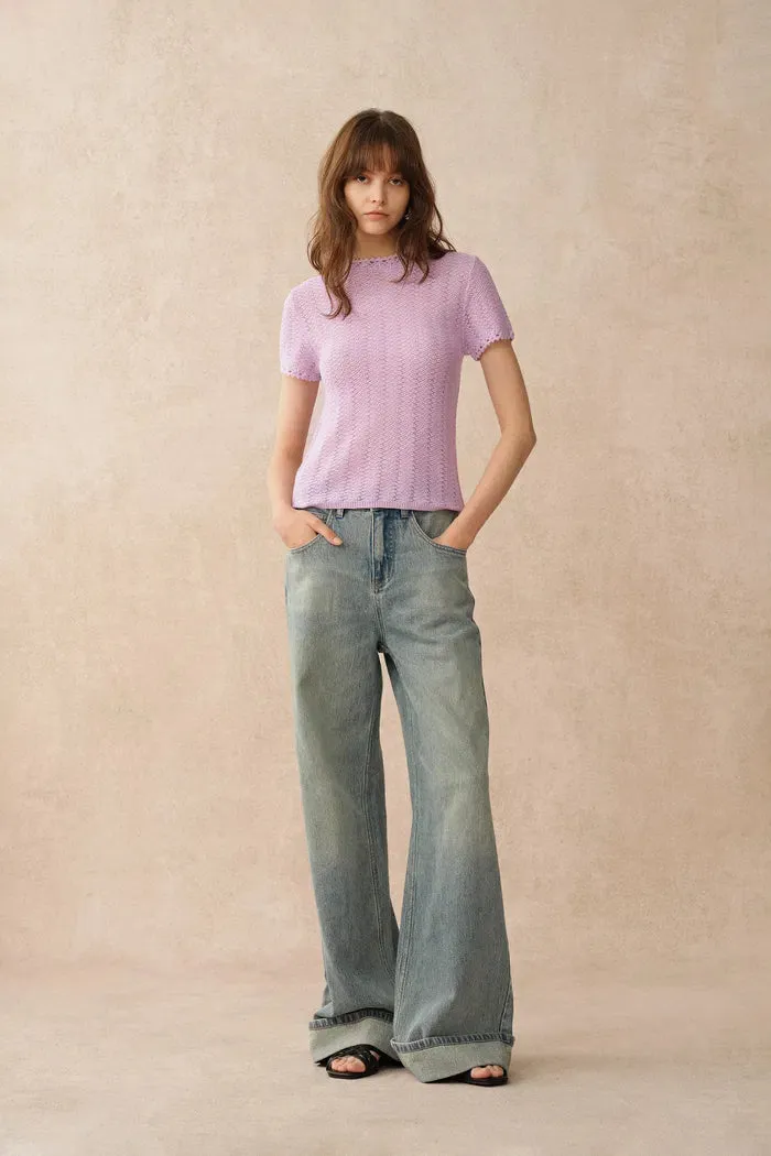 Lowell Open Knit Short Sleeve Top sold by Fabrique product image thumbnail 3