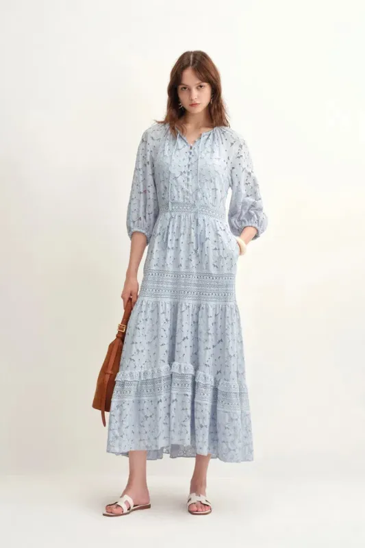 Nora Laced Open Knit Midi Dress made by Fabrique