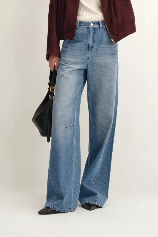 Rex Wide Leg Jeans in Cotton Denim sold by Fabrique